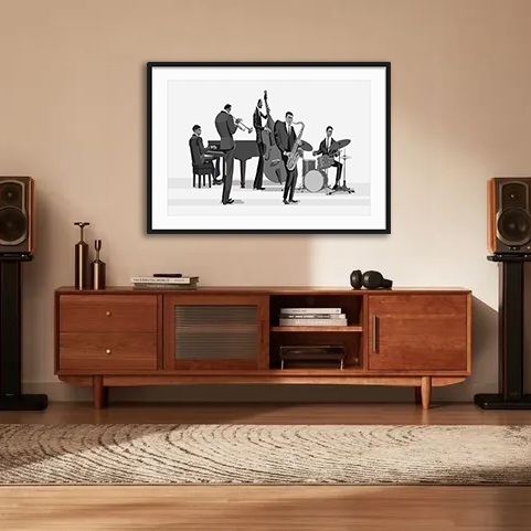 Miles Davis 60s band jazz art framed