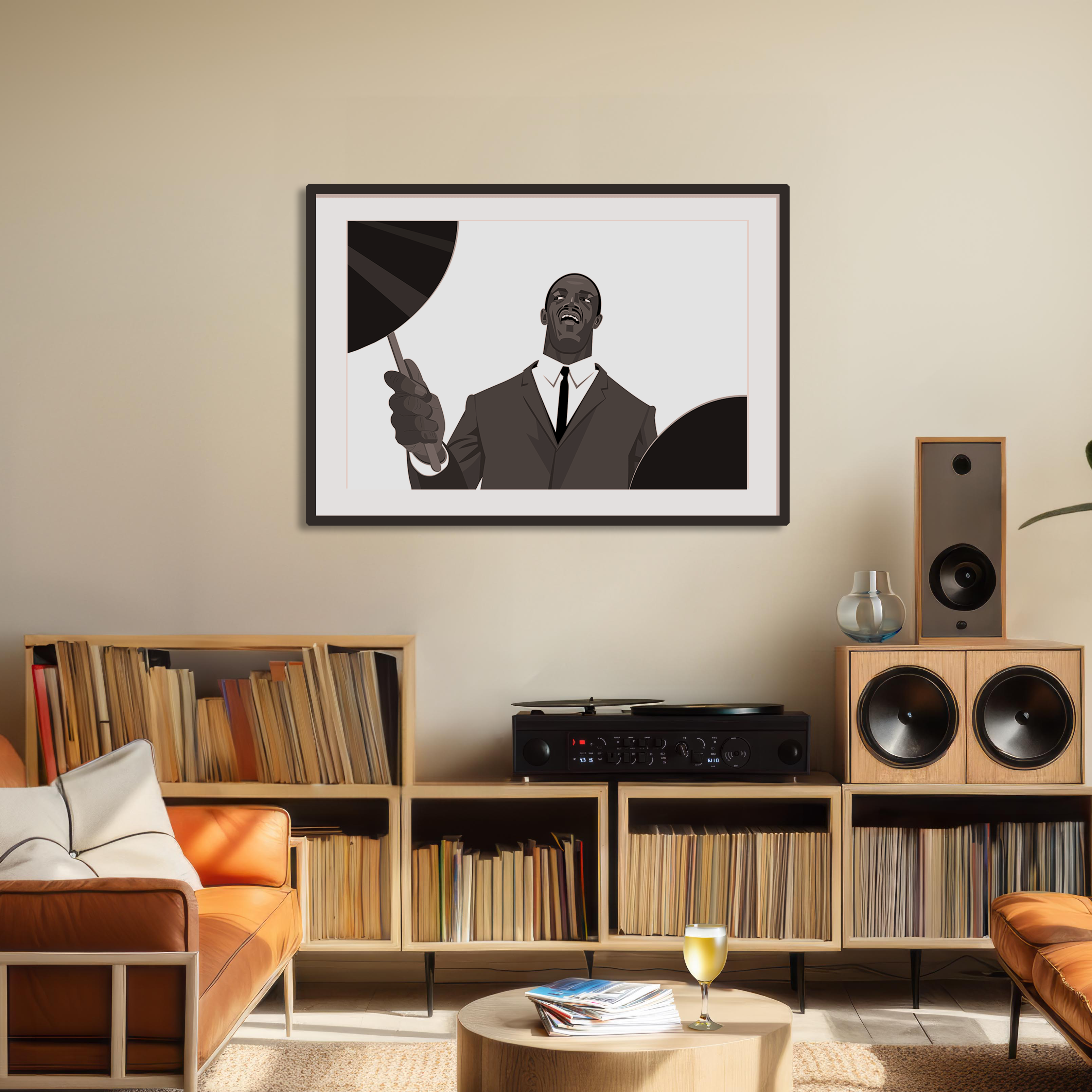 Art Blakey drums drummer jazz art framed