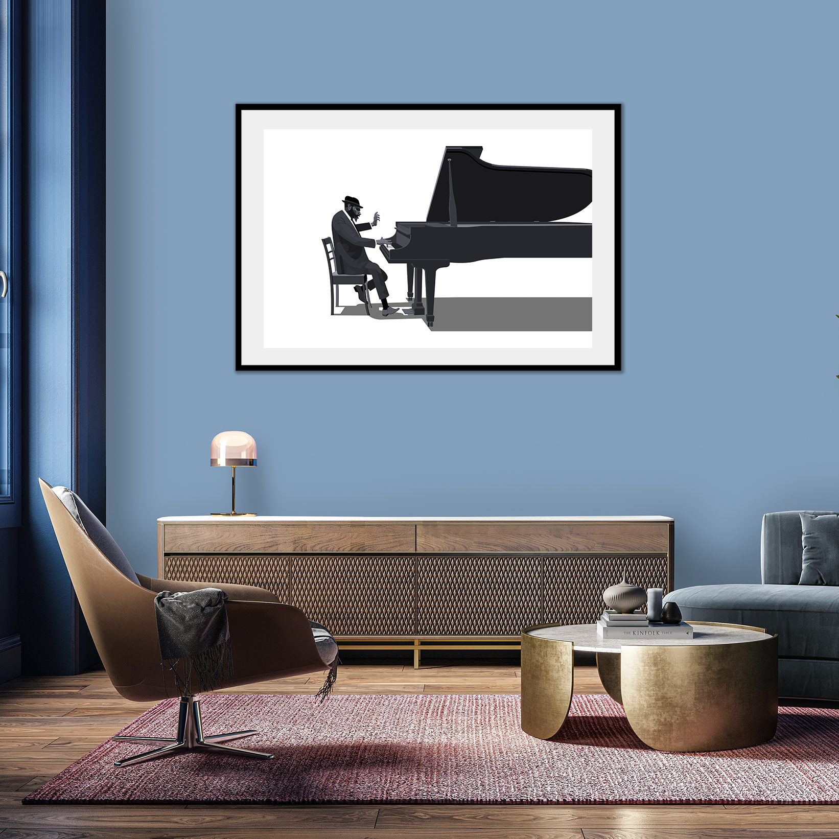 Thelonious Monk jazz art framed