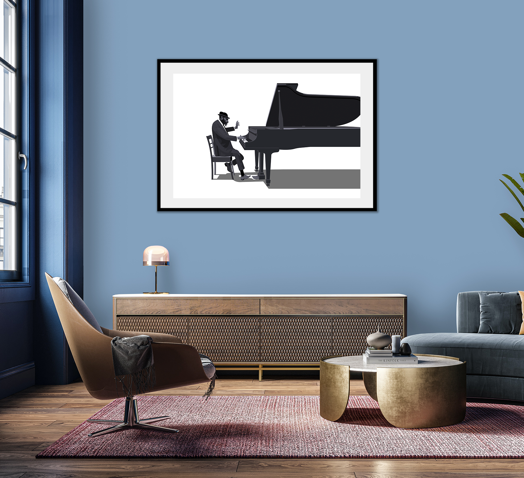 Thelonious Monk jazz art framed