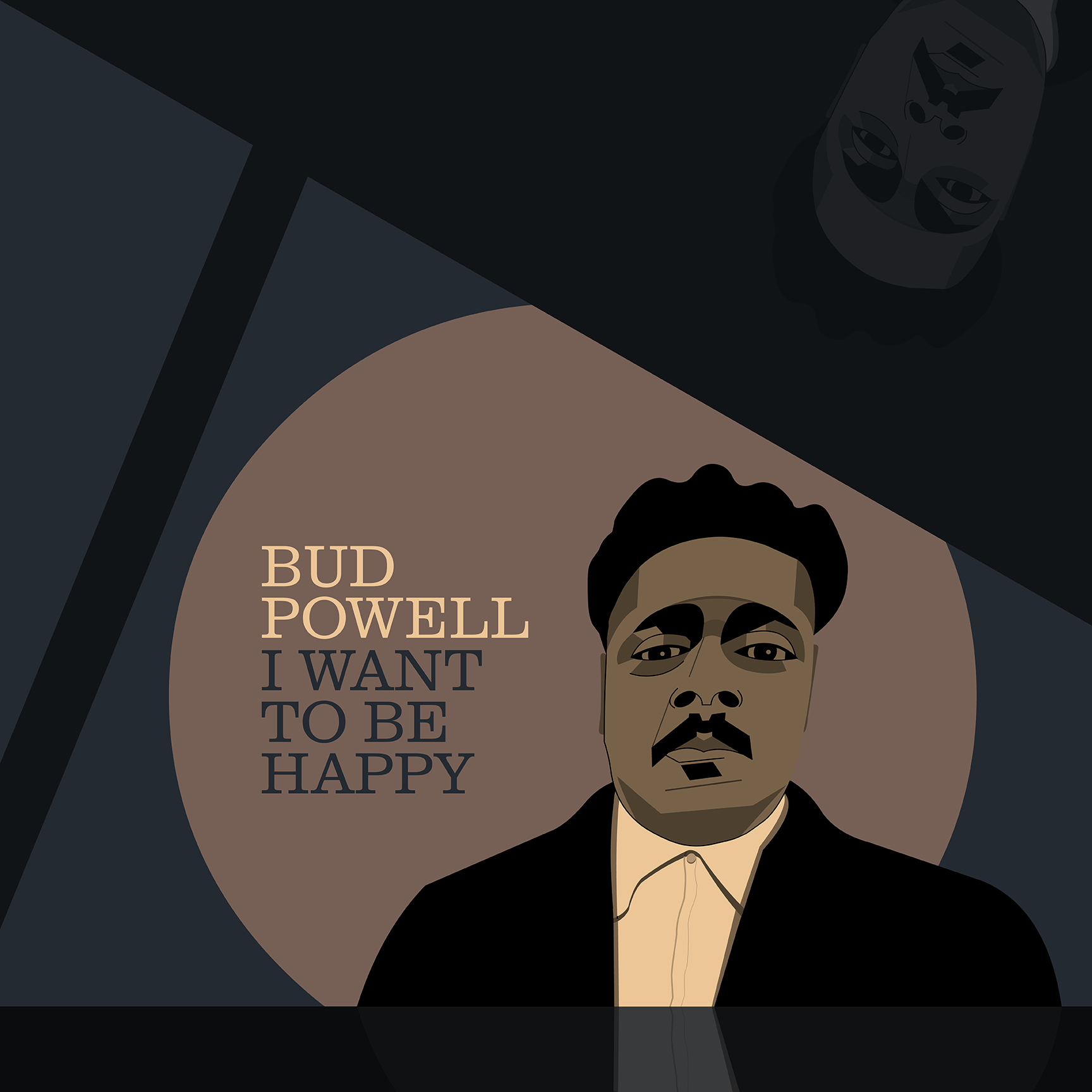 Bud Powell pianist piano jazz art framed