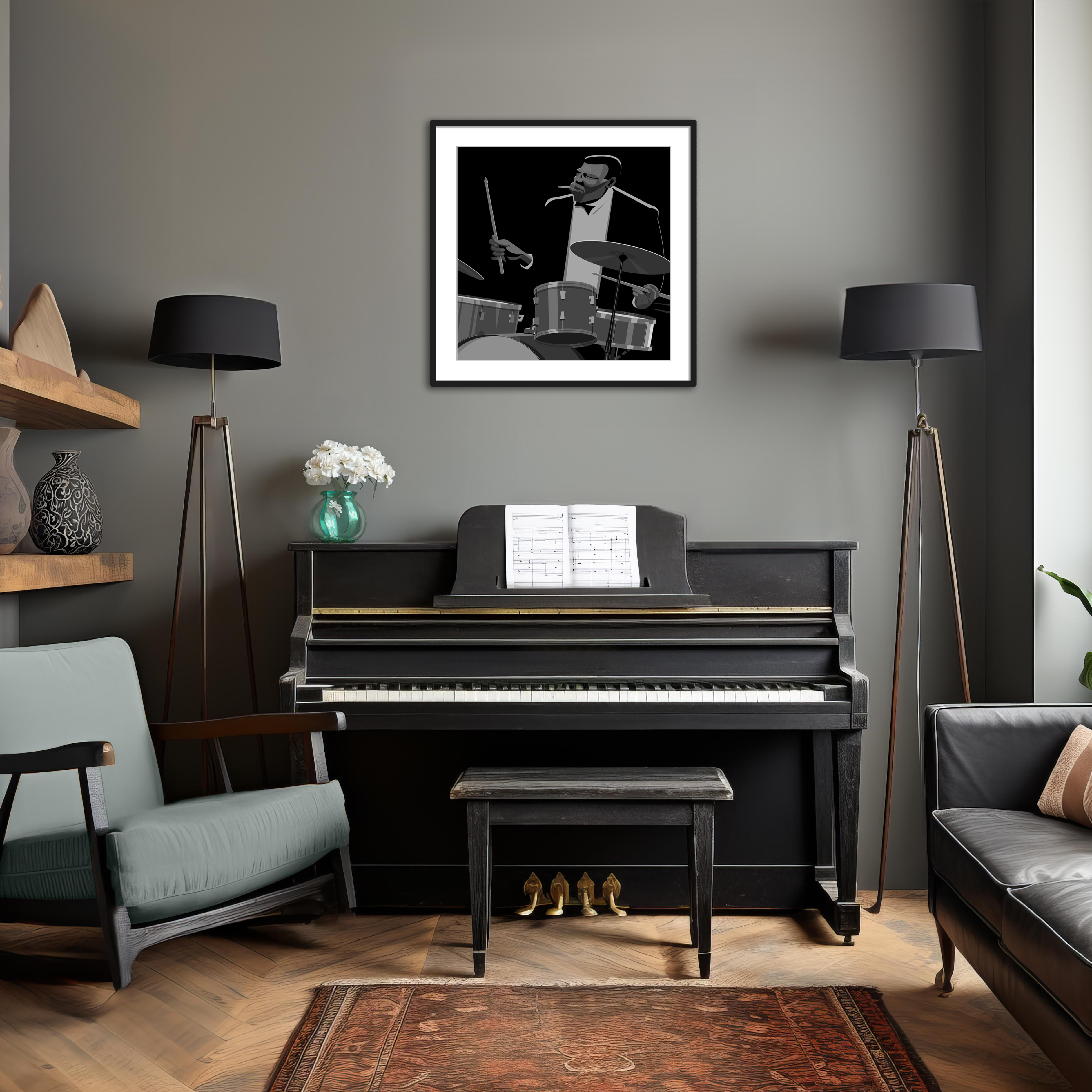 Elvin Jones jazz art framed