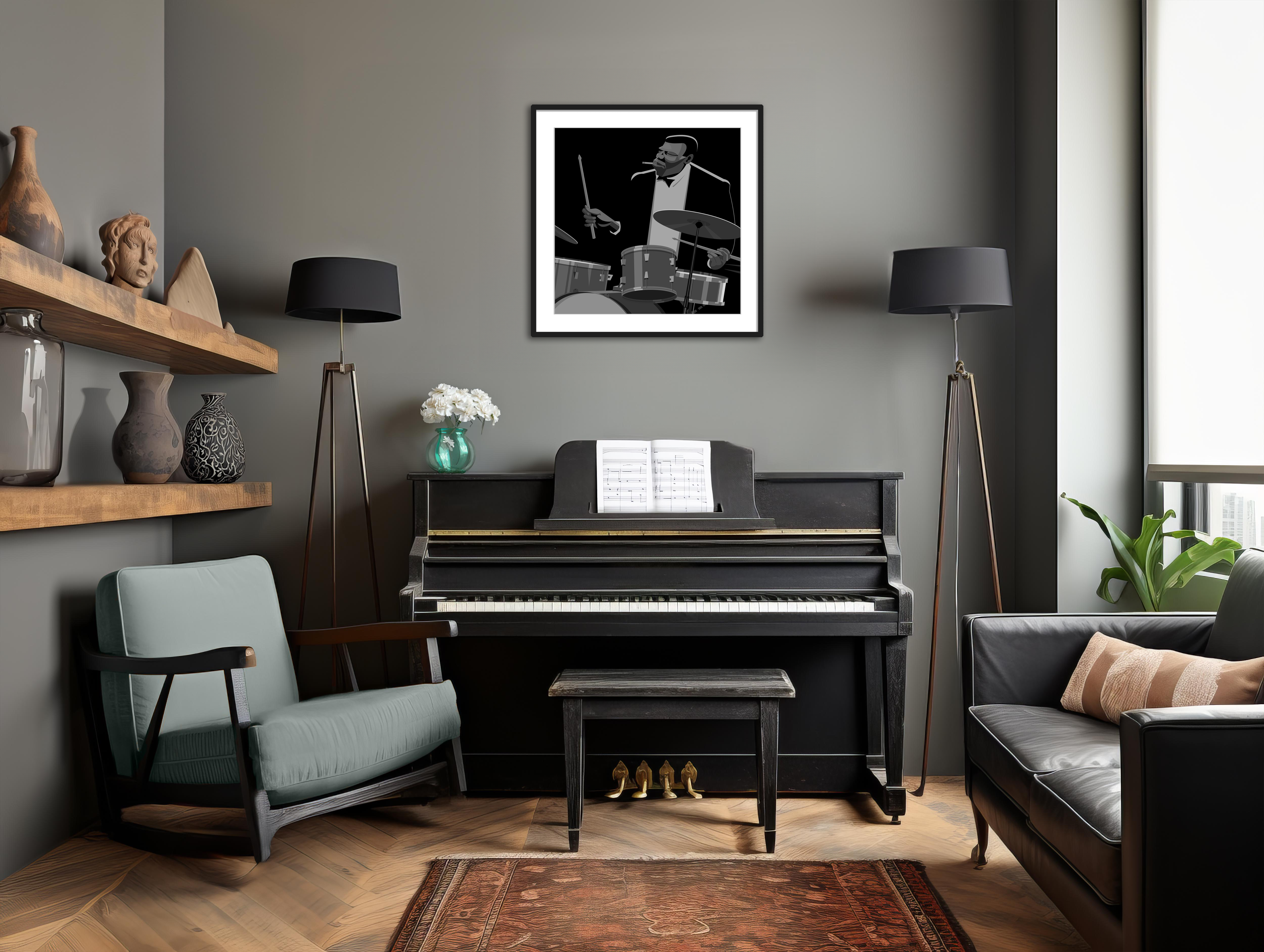 Elvin Jones jazz art framed