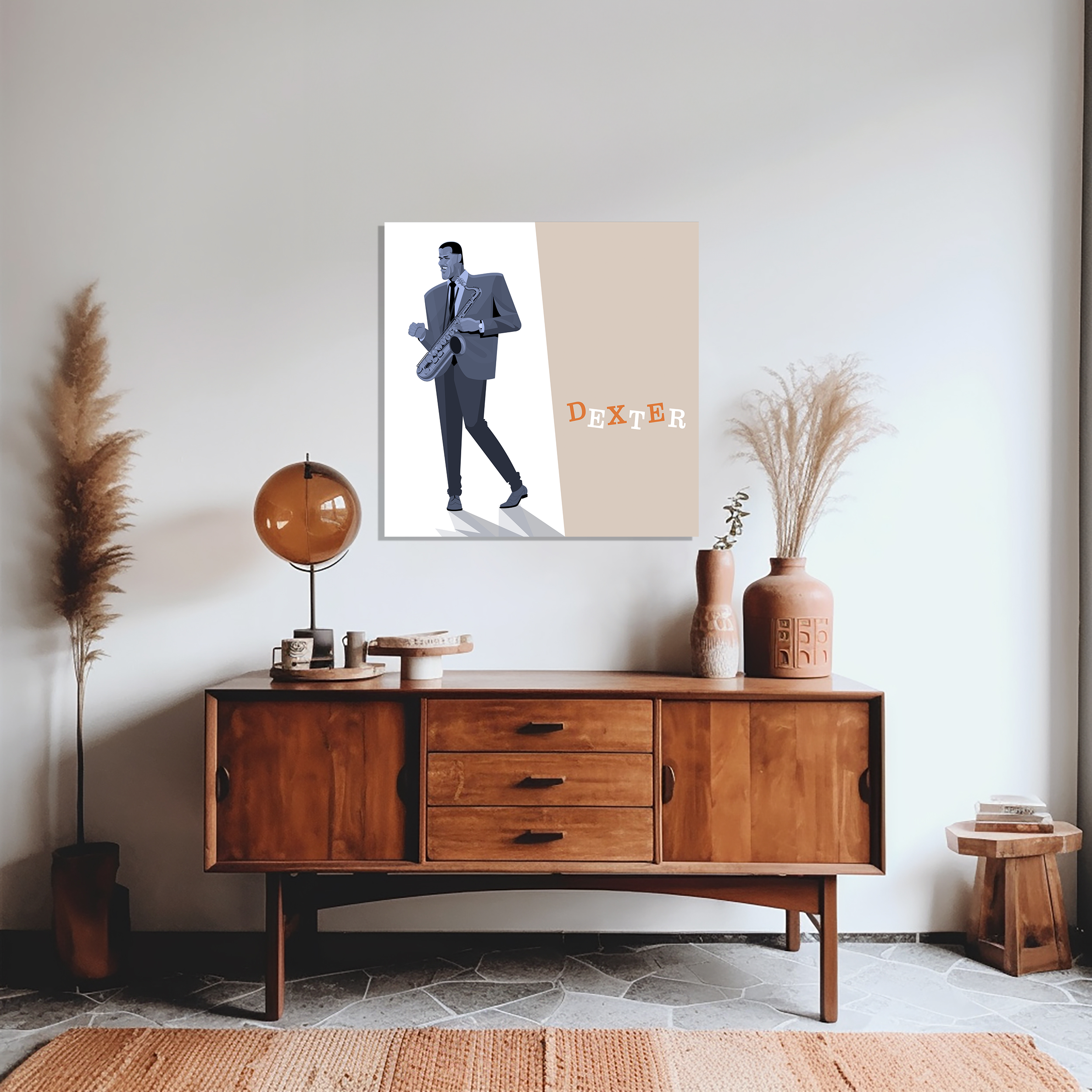Dexter Gordon saxophone saxophonist jazz art canvas