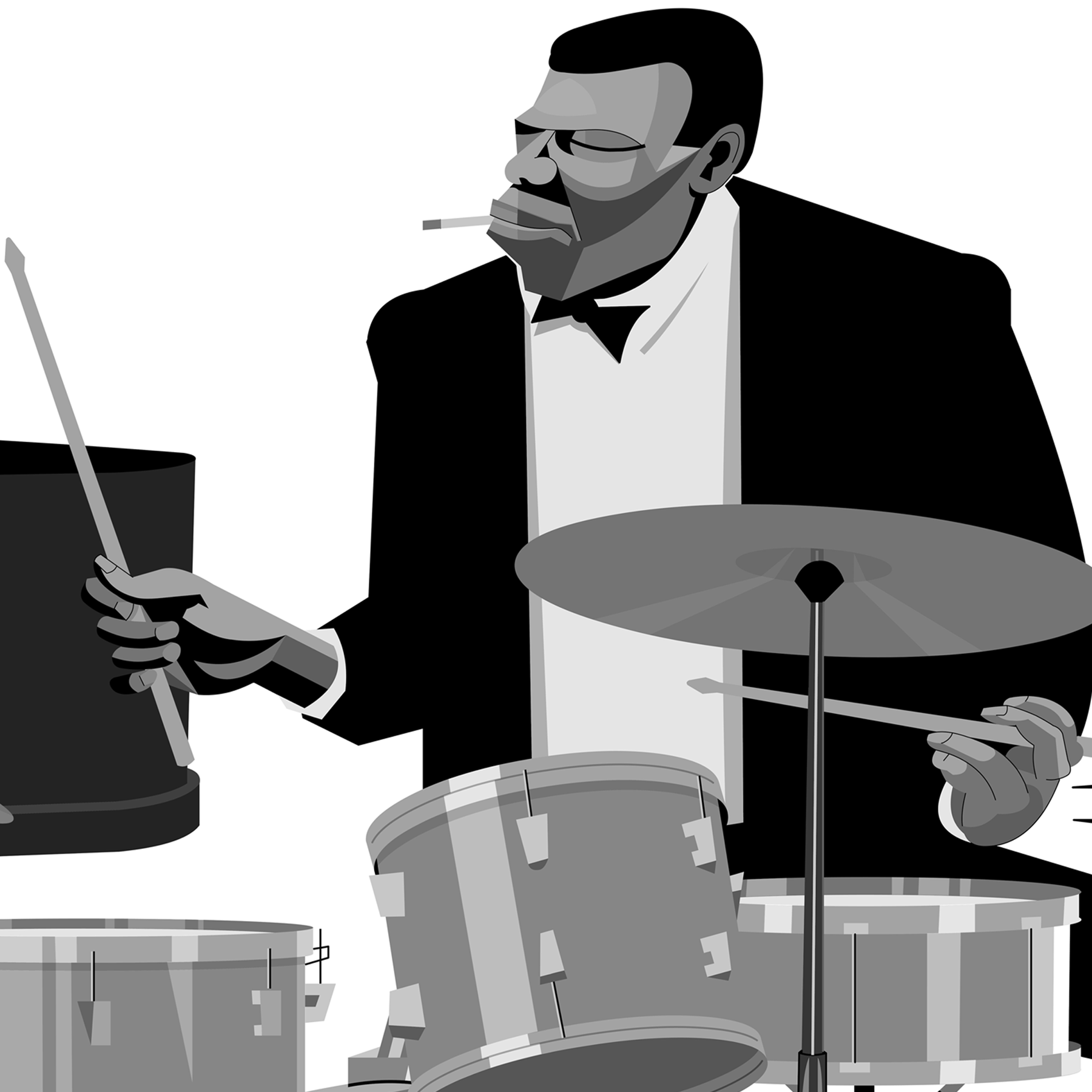 Elvin Jones drums jazz art