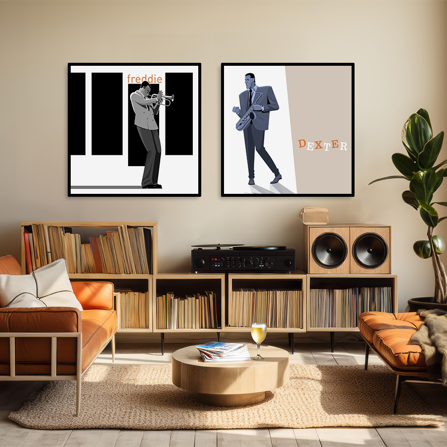 Dexter Gordon saxophone saxophonist jazz art framed