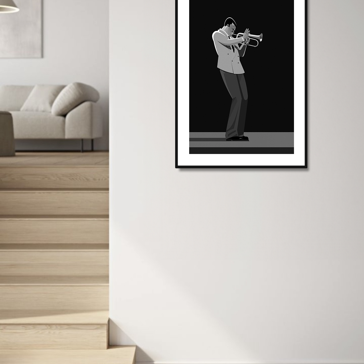 Freddie Hubbard trumpet jazz art framed