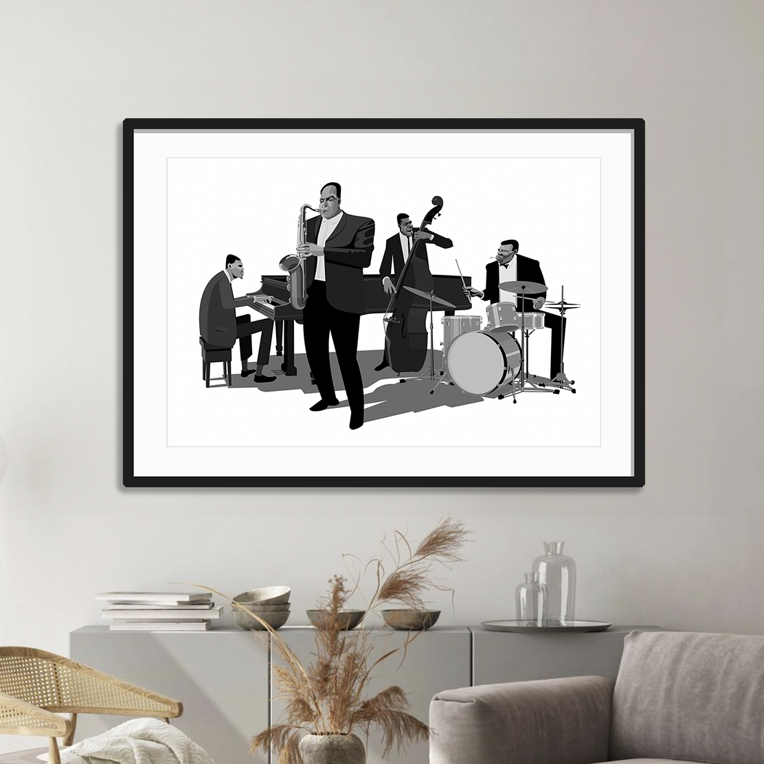 John Coltrane jazz art framed saxophone