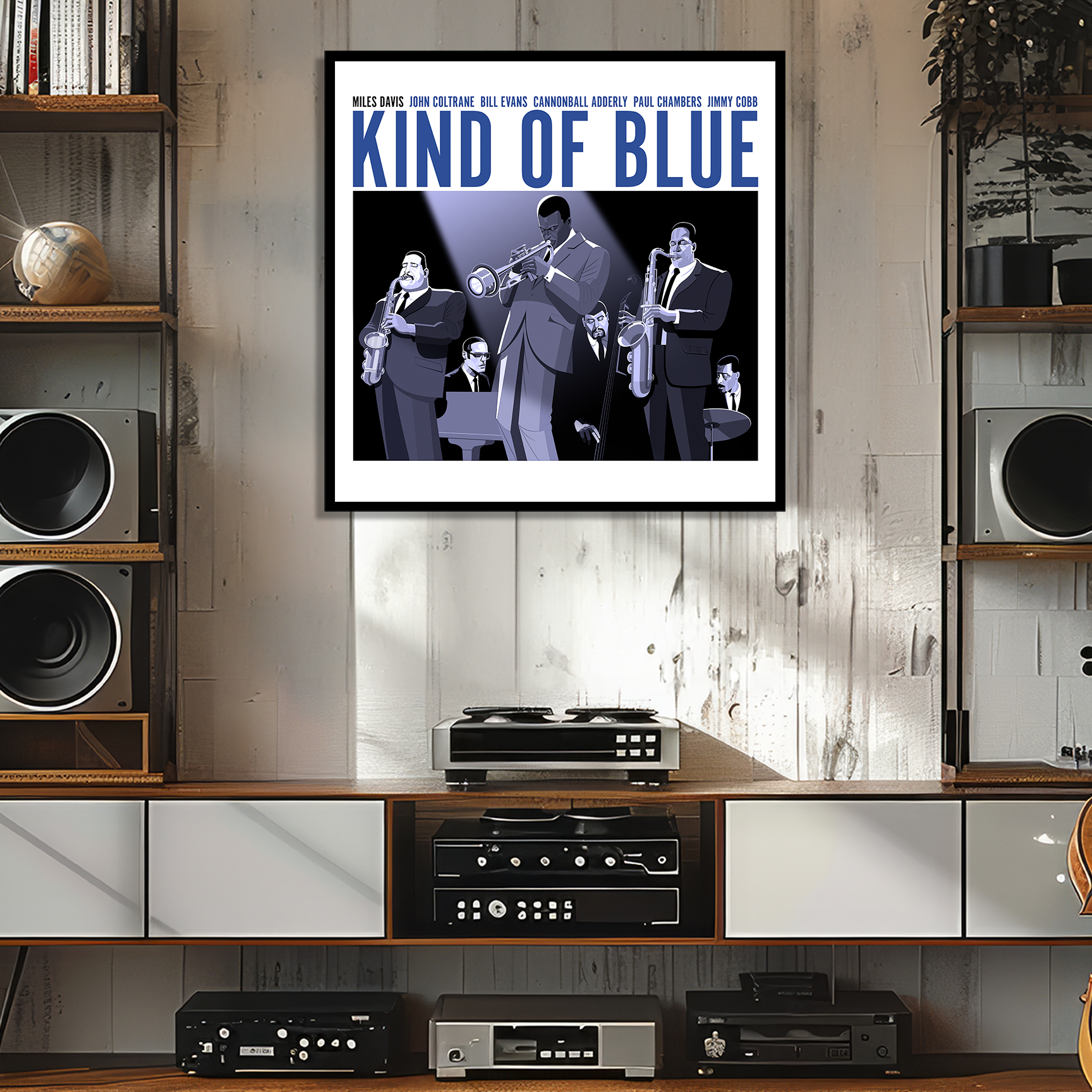 Miles Davis Kind Of Blue jazz art framed