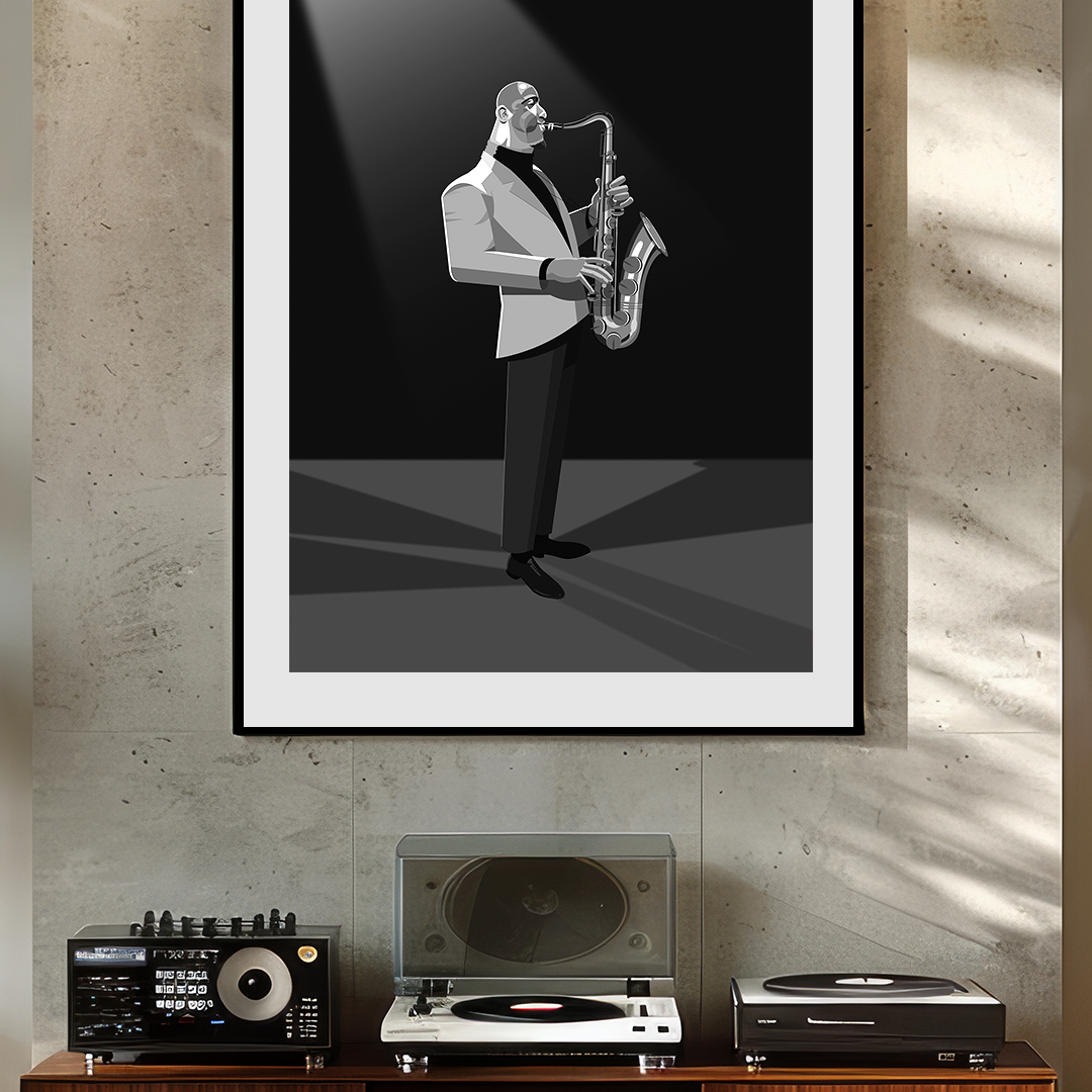Sonny Rollins jazz art framed