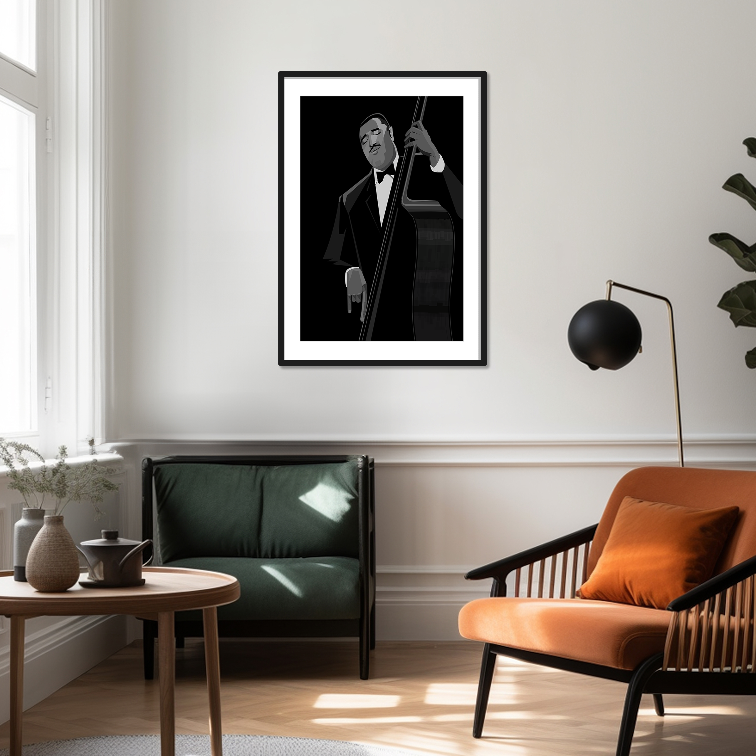 Ray Brown jazz art framed