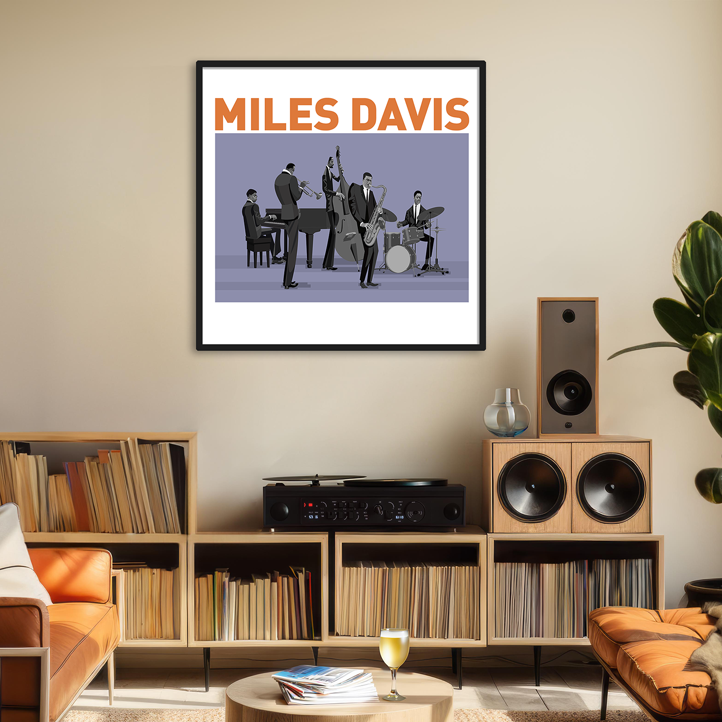 Miles Davis jazz art framed