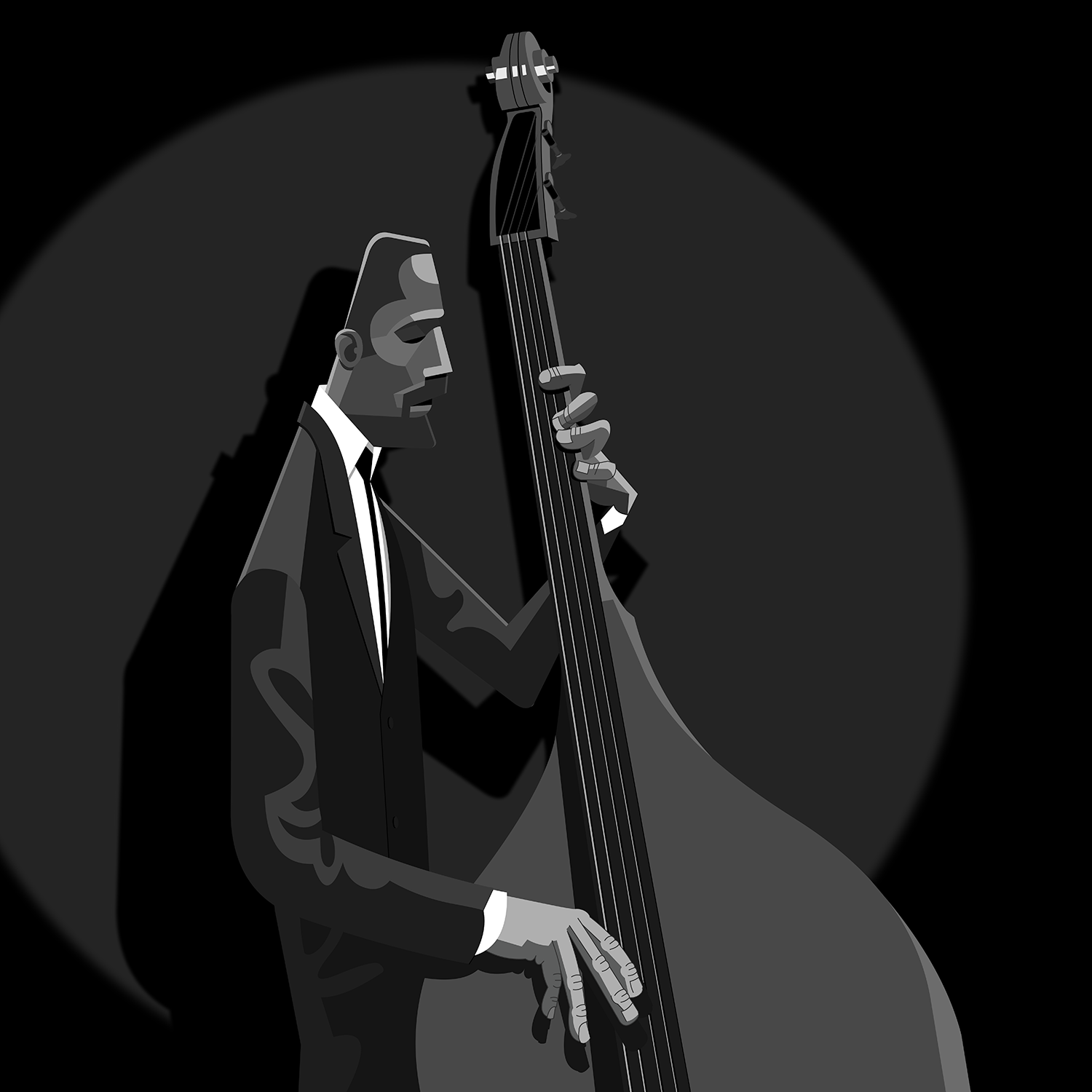 Ron Carter bass bassist jazz art framed