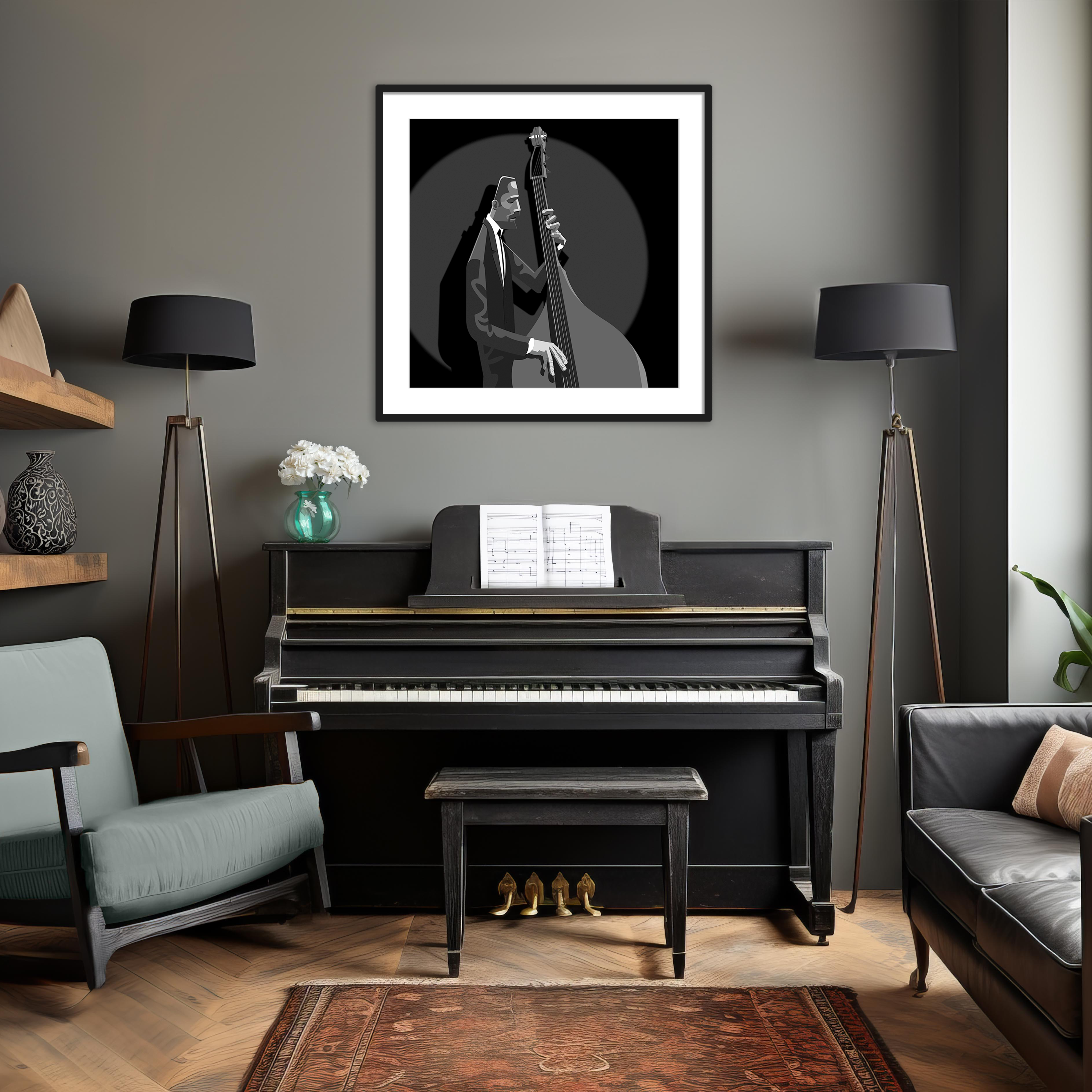 Ron Carter bass bassist jazz art framed