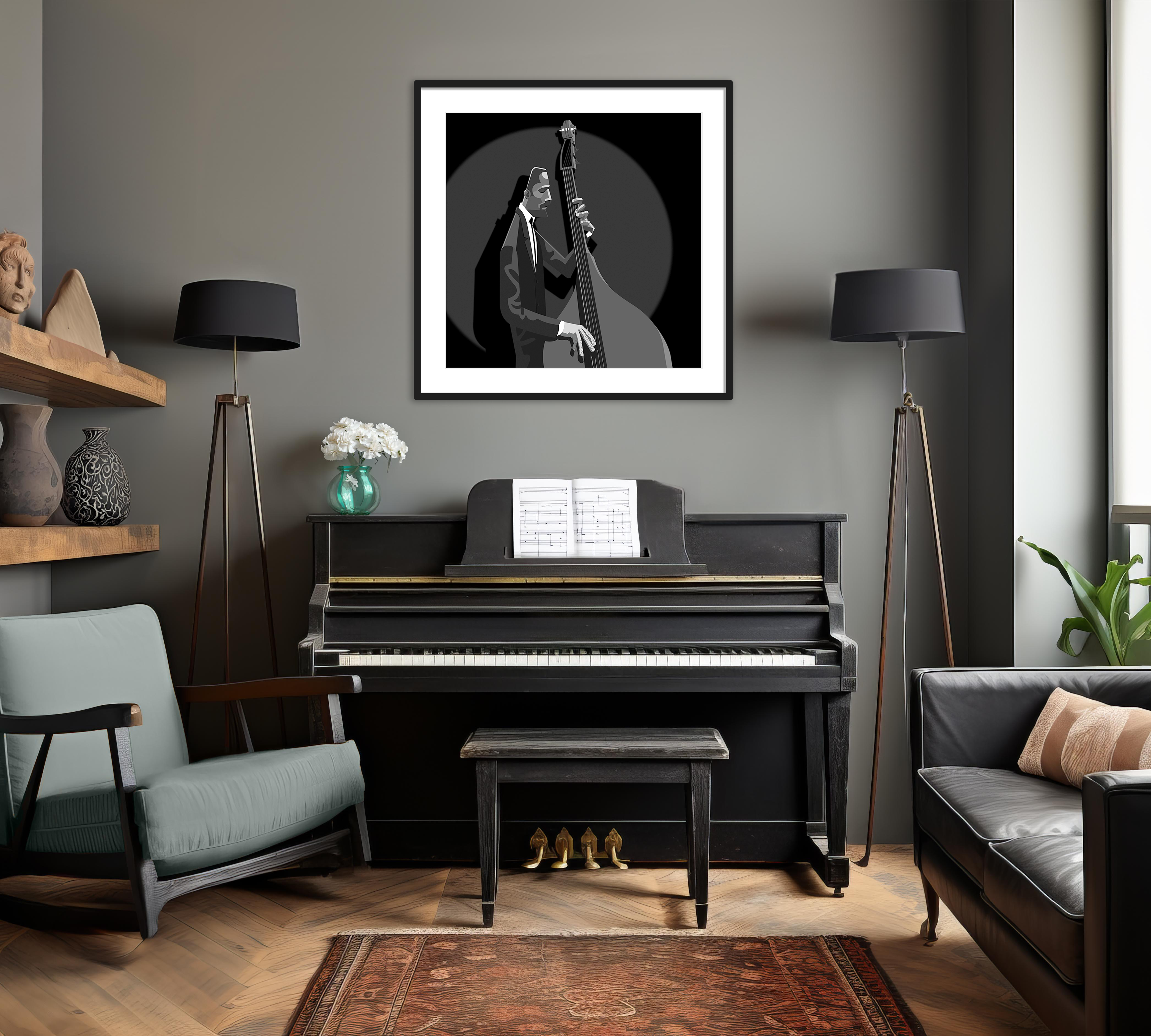 Ron Carter bass bassist jazz art framed