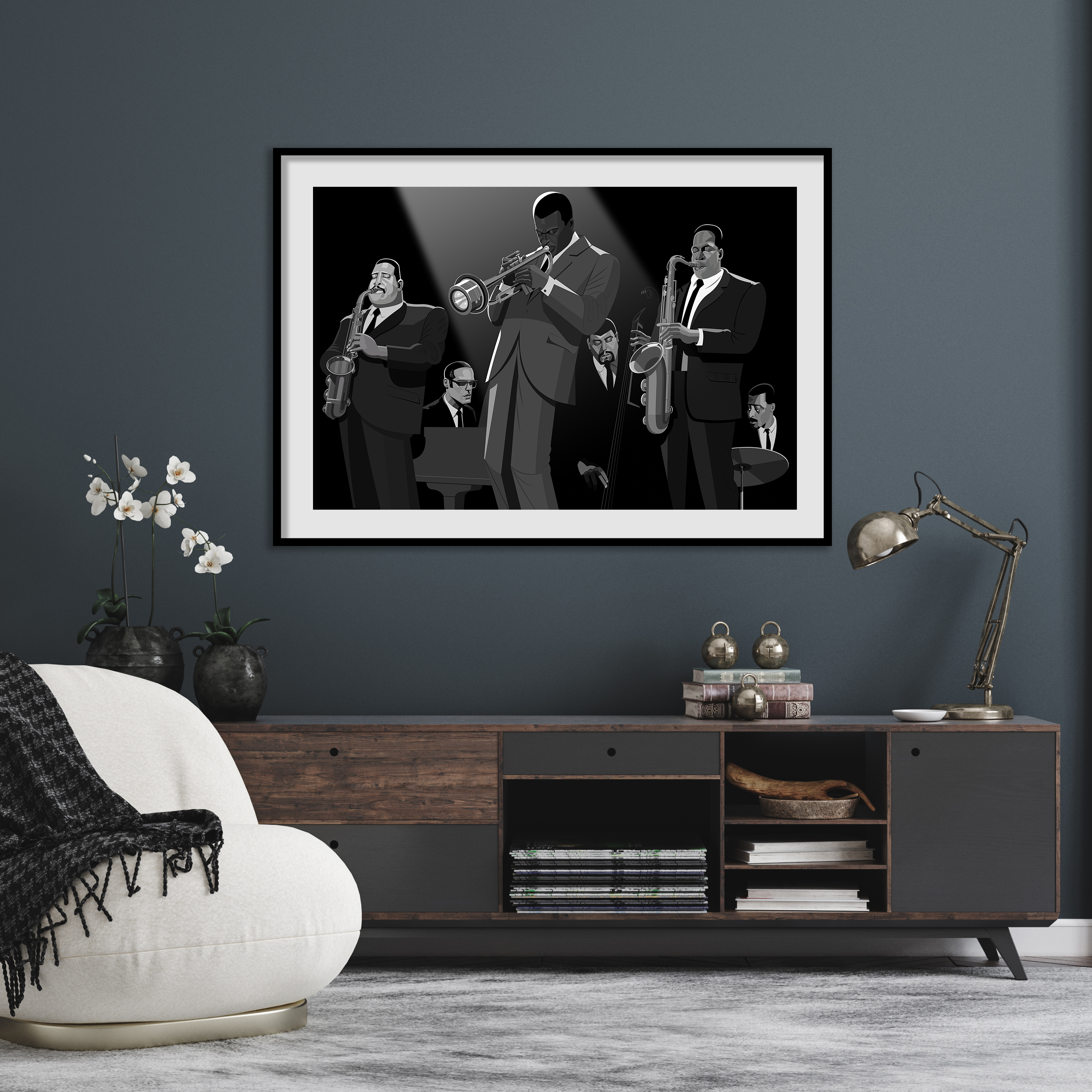 Miles Davis Kind of Blue jazz art framed