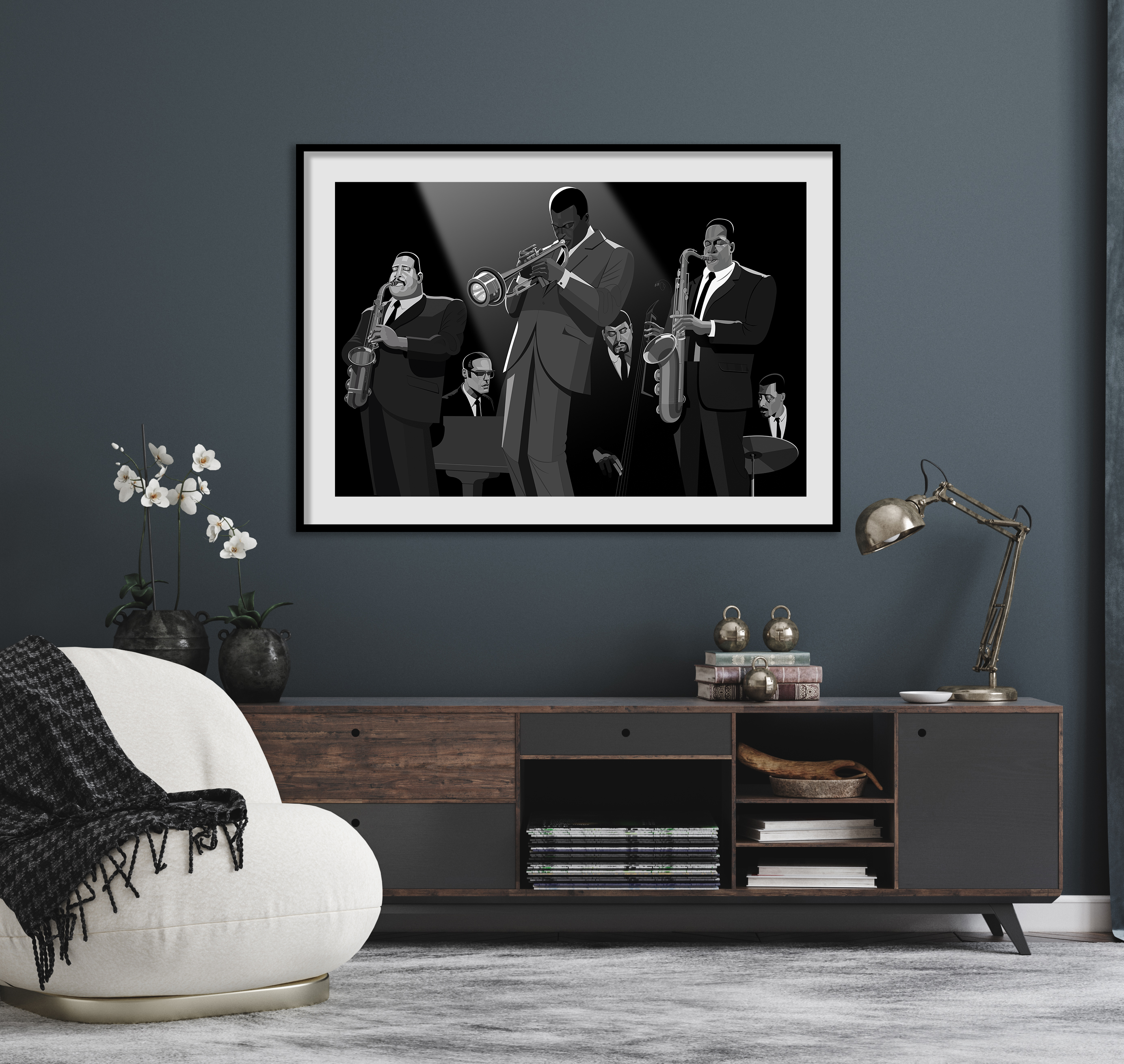 Miles Davis Kind of Blue jazz art framed