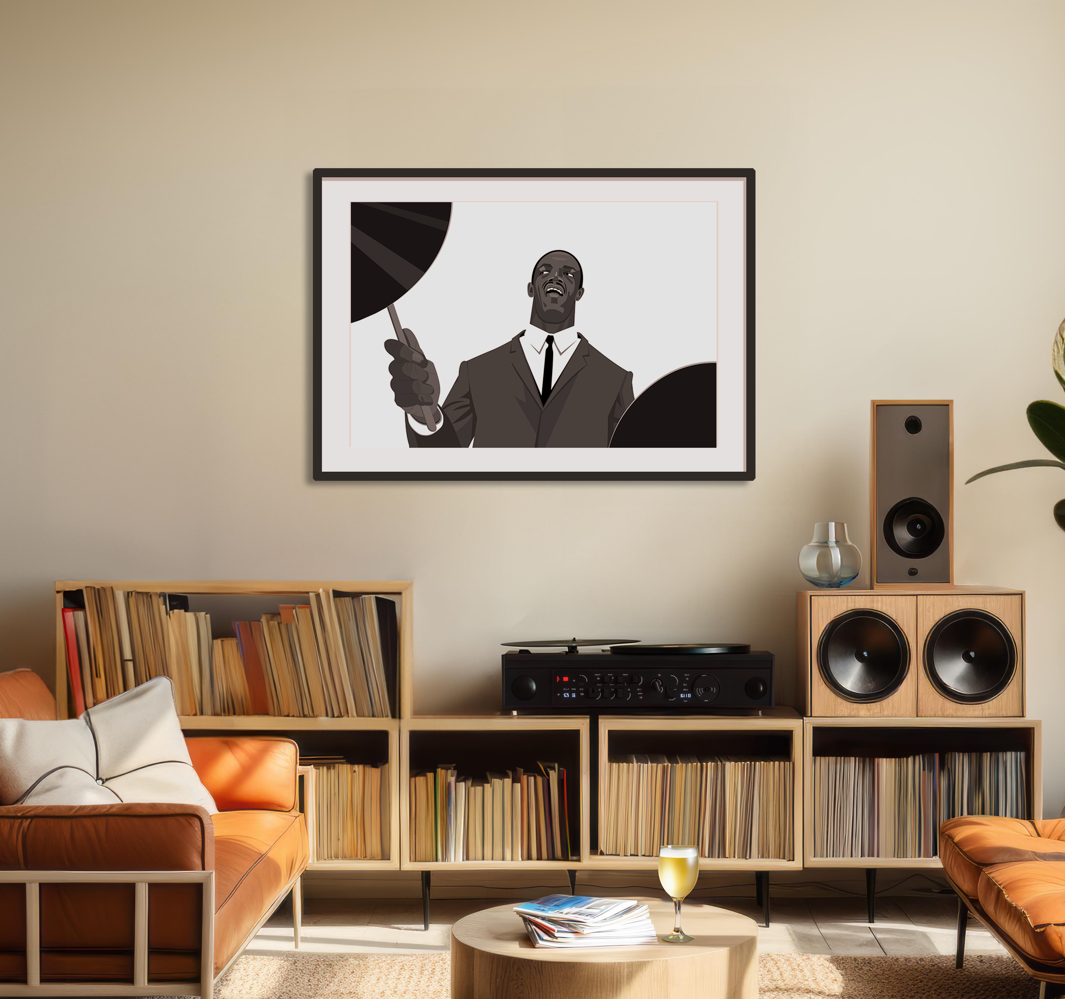 Art Blakey drums drummer jazz art framed