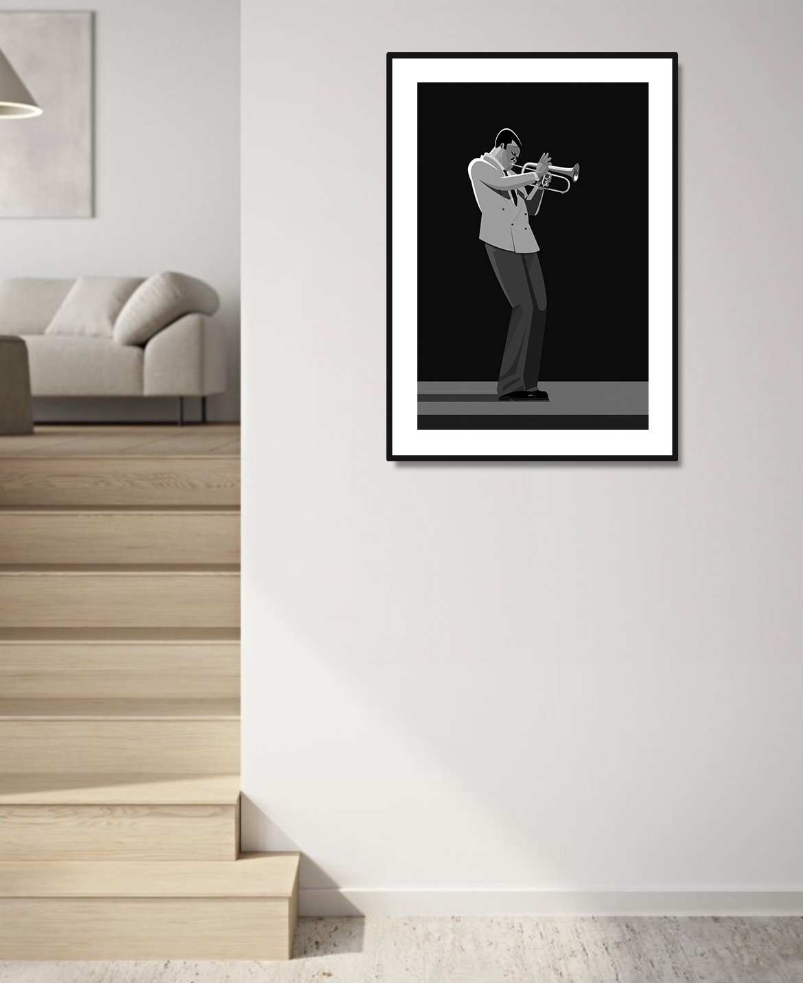 Freddie Hubbard trumpet jazz art framed