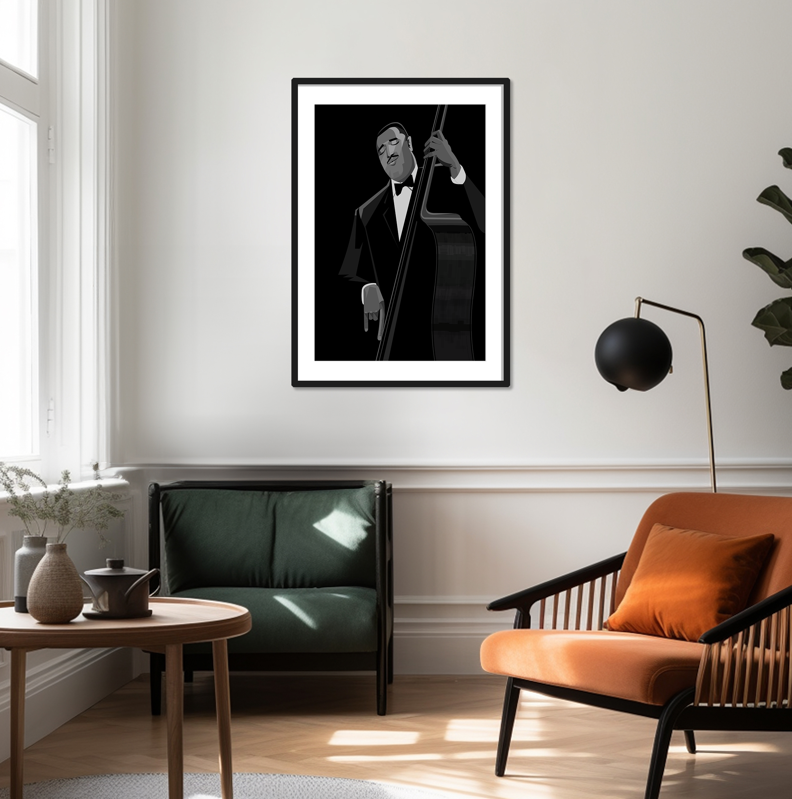 Ray Brown jazz art framed